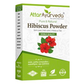Attar Ayurveda Hibiscus Powder for Hair Growth Reduce Dandruff Vegan-Friendly Pure and Natural No Preservative Vegan Friendly Non-GMO 3.5 Ounce