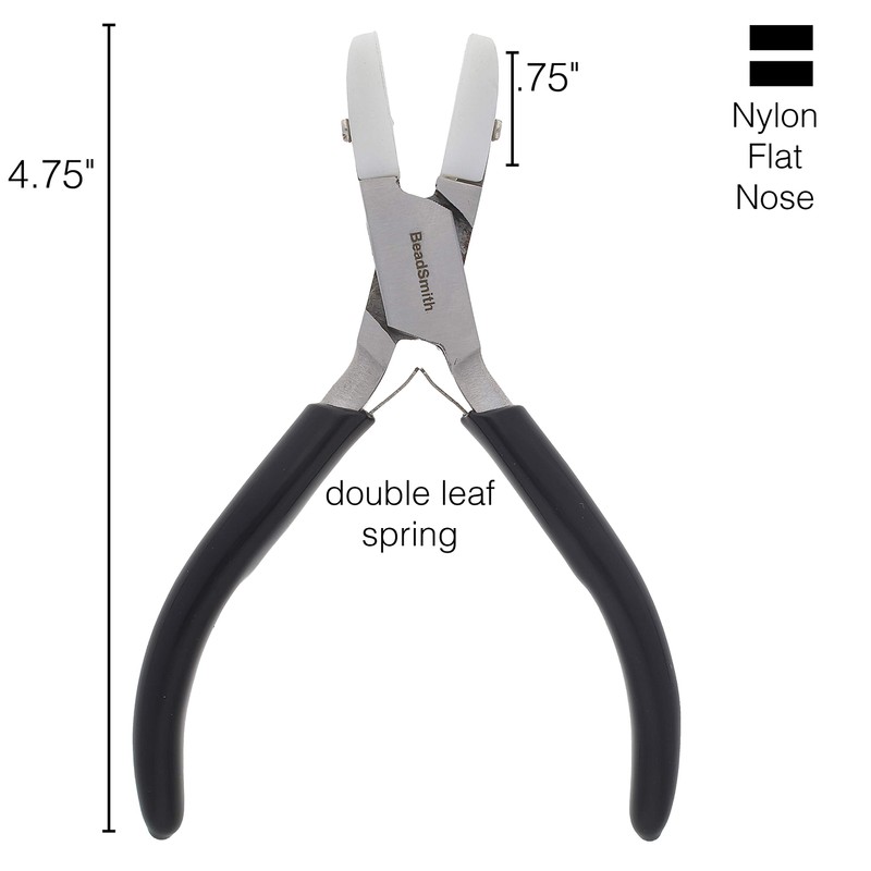 The Beadsmith Double Flat Nose Nylon Jaw Pliers – 5in