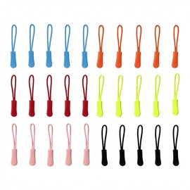 30 Pcs Colorful Zipper Pulls, 6 Colors Zip String Zipper Extender and Pull Tab Replacement for Backpacks, Luggage, Jackets, Clothing
