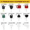 21 Heavy Construction Equipment Key Set fits Cat, JD, Case,