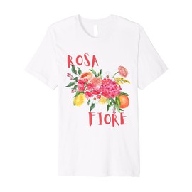 Rosa fiore Italian summer aesthetic Premium T-Shirt