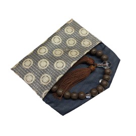 Nishijin Woven Prayer Beads with Prayer Beads Bag, Kyoto Prayer Beads, Kyoto Buddhist Tsuyugu Shuren