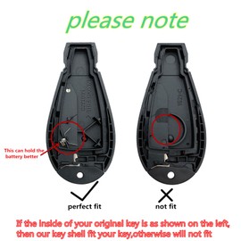 HERKIOCIO Replacement Remote Car Key Fob Cover Case fit for Jeep Grand Cherokee Dodge Durango Grand Caravan Journey Ram 1500 2500 3500 Chrysler Town Country Keyless Entry Key Fob Shell (3 Button)
