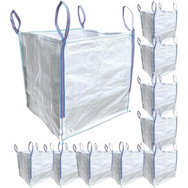 A&A SUPPLIES UK - 10 x 1 Tonne 90x90x90cm FIBC Bulk Builders Bag Garden Waste Heavy Duty Industrial Strong Woven Material Dumpy Jumbo Sacks Ton by A&A Supplies (10 Bags)