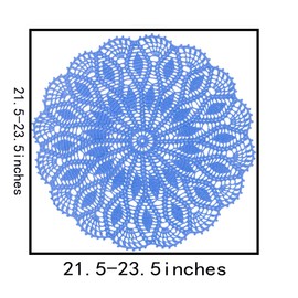 SUNONE11HKA 22 Inch Table Placemat Kitchen Round Decor Doily Washable Tablecloth Doilies (Light Blue)