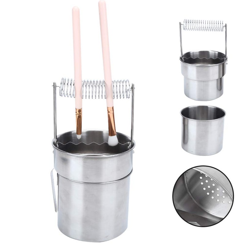 Artist Brush Washer Bucket Double Layer Filtration Basin Portable Stainless