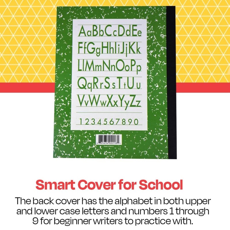 School Smart Skip-A-Line Ruled Composition Book, Grade 1, Green, 48