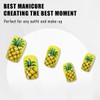 Summer Square Press on Nails Yellow Fake Nails with Pineapple