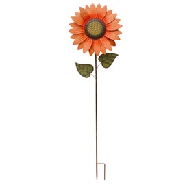 Morning View Metal Sunflower Garden Stake Large Flower Patio Lawn Yard Stake Decor Outdoor Sunflower Stake Lawn Ornament Decoration 84.5 Inch High