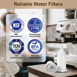 ARETHONE Water Filter Replacement for Sage Coffee Machines, Pack of 6 TÜV SÜD Certified Water Filter for Sage Barista Express Pro, Filter for SES810/SES880/SES920/SES980/SES990/SES875/SES008/BES008