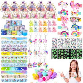 Kaisibum Pack of 78 Unicorn Party Bags Children's Birthday Decoration Girls Birthday Decoration Party Favours Gifts for 3-12 Years Children