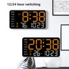 Hapihom LED Digital Wall Clock, 12/24H Table Clock With Adjustable