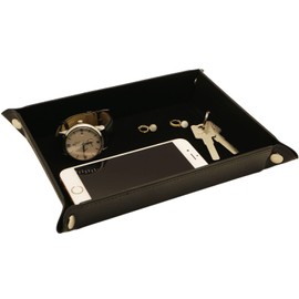 Socospace Valet Tray Organizer,Catchall Tray for Jewelry,Wallets,Watches,Keys, Coins,Cell Phones,Nightstand Tray Perfect for Nightstand,Entryway Table,Desk,Key Tray,Jewelry Tray（Black）