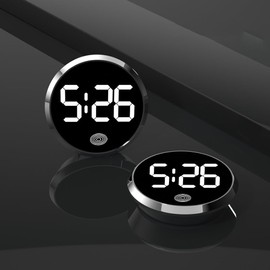 Vehicle Dashboard Clock Replacements, Interior Luminous Clock for Car, Waterproof Car Decoratives Clock, Dashboard Car Clock Touch Type Auto Timer(Silver)