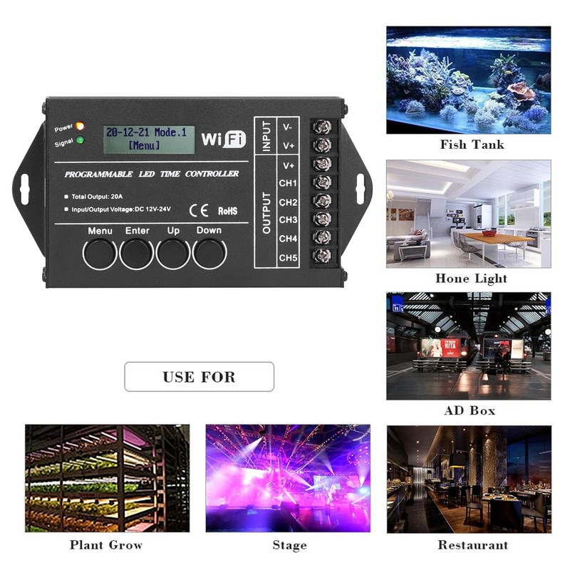 LED Light Controller Multifunctional WiFi Programmable Lamp Timing Switch Controller