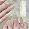 2 Box/24 Tabletts Nailart Perlen Mikroperlen Kaviar 0.8-3mm Gold Silber