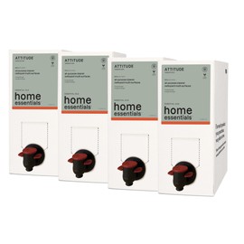 ATTITUDE Multi-Purpose Cleaner with Essential Oils, EWG Verified, Plant and Mineral-Based Ingredients, Vegan Household Products, Bulk Refill, Orange and Sage, 67.6 Fl Oz (Pack of 4)