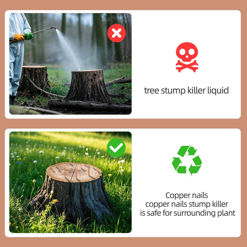 Verdanzia 20 Pcs Copper Nails for Killing Trees, Stumps &