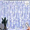 Lezonic Curtain String Light Waterproof, 3m×3m 300LED 8 Modes Remote