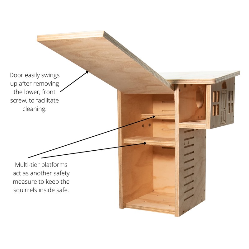 JCS Wildlife Plywood Squirrel House Nesting Box – Durable, Spacious