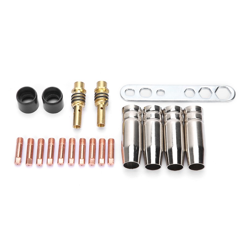 19Pcs Torch Welding Accessories Kit Nozzles Contact Tips for Binzel