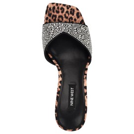 Nine West Women's Rokke Heeled Sandal, Black Satin 003, 8