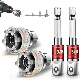 Adjustable Universal Socket Wrench Tool Set - Multi-Function 10mm-19mm Universal Maintenance Socket for 3/8" Drive Ratchet, Torque Wrench & Power Drill (2 Sets)