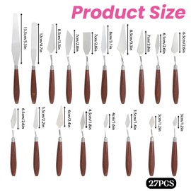 Palette Knife Set, 27Pcs Palette Knives Stainless Steel Art Paint Knife Professional Paint Spatula Painting Knife with Wood Handle for Oil Painting Acrylic Color Mixing and Texturing