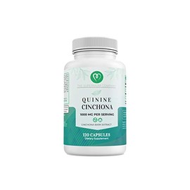 Quinine Pills 1000 mg per Serving of Two Capsules Cinchona Bark Extract (Cinchona Ledgeriana) 120 Vegetarian Capsules per Bottle