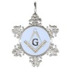 Square & Compass Snowflake Masonic Ornament - [Silver & Blue][2