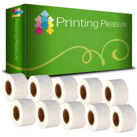 Printing Pleasure 10 x 99010 Compatible Address Labels Rolls for LabelWriter & Seiko Label Printers | 28mm x 89mm | 130 Labels per Roll
