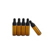 AGENIZ 50 Pcs 5ml Amber Mini Dropper Bottles Essential Oils