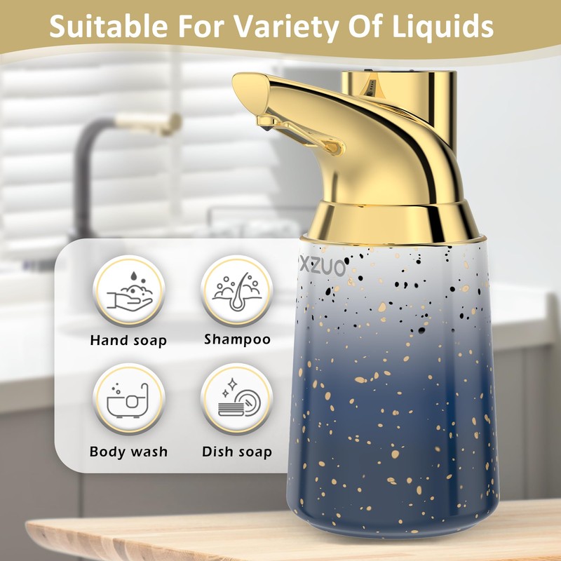 XZUO Automatic Soap Dispenser, Ceramic Touchless Dish Soap Dispenser