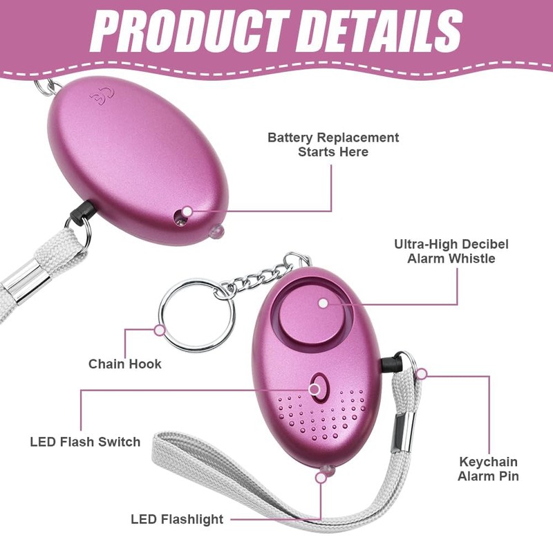 Flintronic 3 Pack Personal Alarm