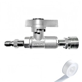 High Pressure Washer Ball Valve Kit，3/8" Quick Connect Ball Valve for High Pressure Power Washer Hose, Stainless Steel Pressure Washing Ball Valve Kit with Max 5000 PSI