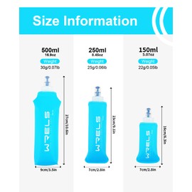 WRELS Folding Soft Flask Portable Collapsible Running Lightweight Water Bottle for Outdoor Sports,Travel with Mouthpeice Cover