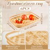 FillTouch 6 Pcs Bamboo Wicker Serving Trays 16.93 x 13