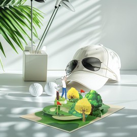 Magic Ants Pop-Up Birthday Card- Golf Themed Father's Day 3D Greeting Card