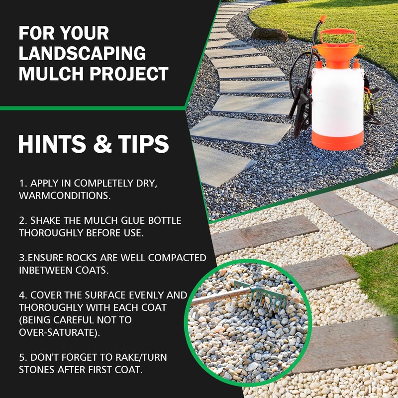Mulch Glue for Landscaping, 88 0Z Rock Glue,Fast-Dry No-Toxic Long-Lasting