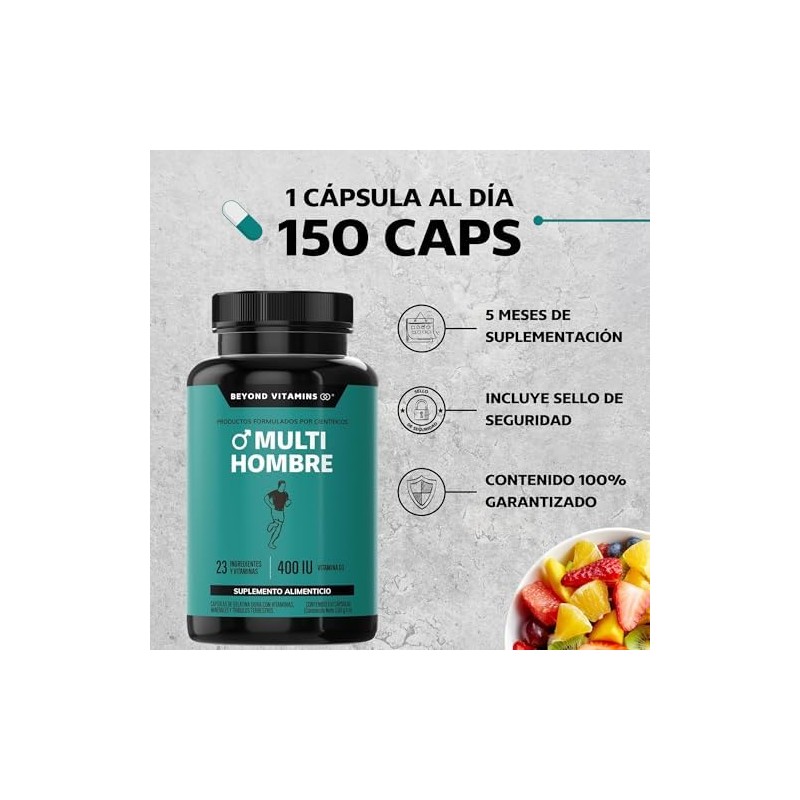 Multi Vitaminas para Hombres Vitaminas A B1 B2 B3 B5