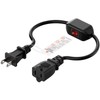 Double Break On Off Switch Extension Cord, 2-Prong/2 Outlet Polarized