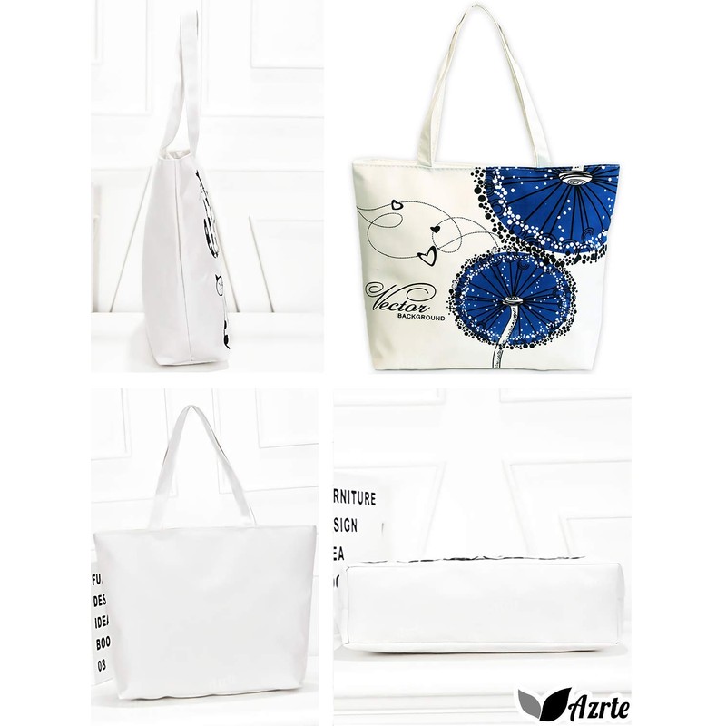 Azulte Canvas Bag, Women's, Fashion, A4, Storage, Work, School, Elementary