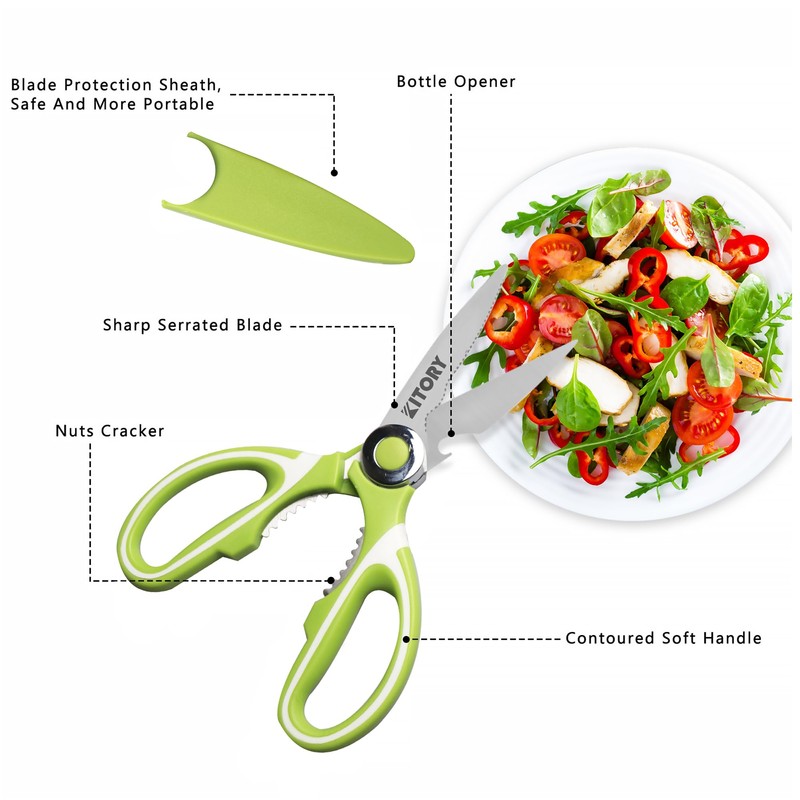 Kitory Kitchen Shears - Ultra Sharp Premium Scissors with Sheath
