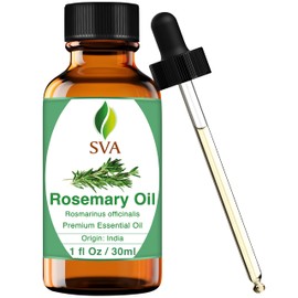 SVA ORGANICS SVA Rosemary Essential Oil C 1 Fl Oz C 100% Natural Rosemary Oil for Hair, Face, Skin Care, Diffuser, Aromatherapy, Scalp, Body Massage, Soap and Candle Making C with Dropper