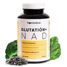 Antioxidante Glutatión NAD+ 180 Cápsulas con NAC y CoQ10 Homodeus