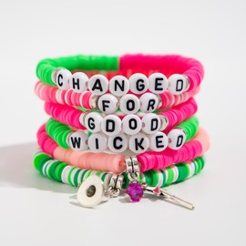 Ingemark Friendship Matching Bracelets Rhinestone Crown Hat with Wicked Bracelets Christmas Jewelry Gifts for Fans Women Party Decorations