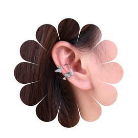 Inilbran Boho Butterfly Ear Cuff Earrings Vintage Butterfly Cuff Earrings Cartilage Earrings Silver Butterfly Cuff Earrings No Piercing Clip Earrings Jewellery For, Zinc