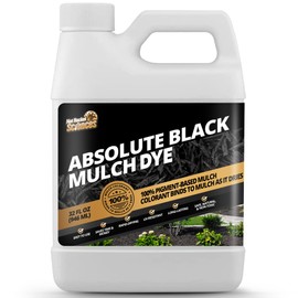 32oz Absolute Black Mulch Dye - Covers up to 2,500 sq. ft., Liquid Mulch Dye Black, Premium Color Concentrate, Ideal for Landscaping, Renews Faded Rubber or Wood Chips, 100% Color Pigment