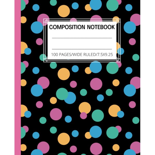 Composition Notebook Wide Ruled: Confetti Fun Seamless Pattern Cute Aesthetic