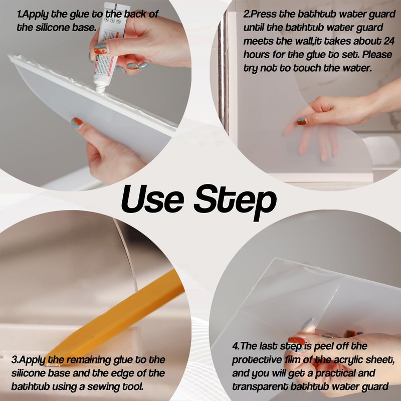 Shineligee 2 Pack Updated Shower Splash Guard, Large Splash Guards